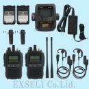 SR810U 中古整備品 2台セット(新品イヤホンマイクEX-MD20、標準リチウムイオン電池パック、連結型充電器、ACアダプタ付き) YAESU製3Bデジタル簡易無線免許局