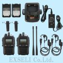 SR810U 中古整備品 2台セット(新品イヤホンマイクEX-MD20、標準リチウムイオン電池パック、連結型充電器、ACアダプタ付き) YAESU製3Bデジタル簡易無線免許局