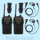 UBZ-LM20(黒) 中古整備品2台 + 新品耳かけ式イヤホンマイク、新品ベルトクリップ付 JVCケンウッド製 特定小電力トランシーバー